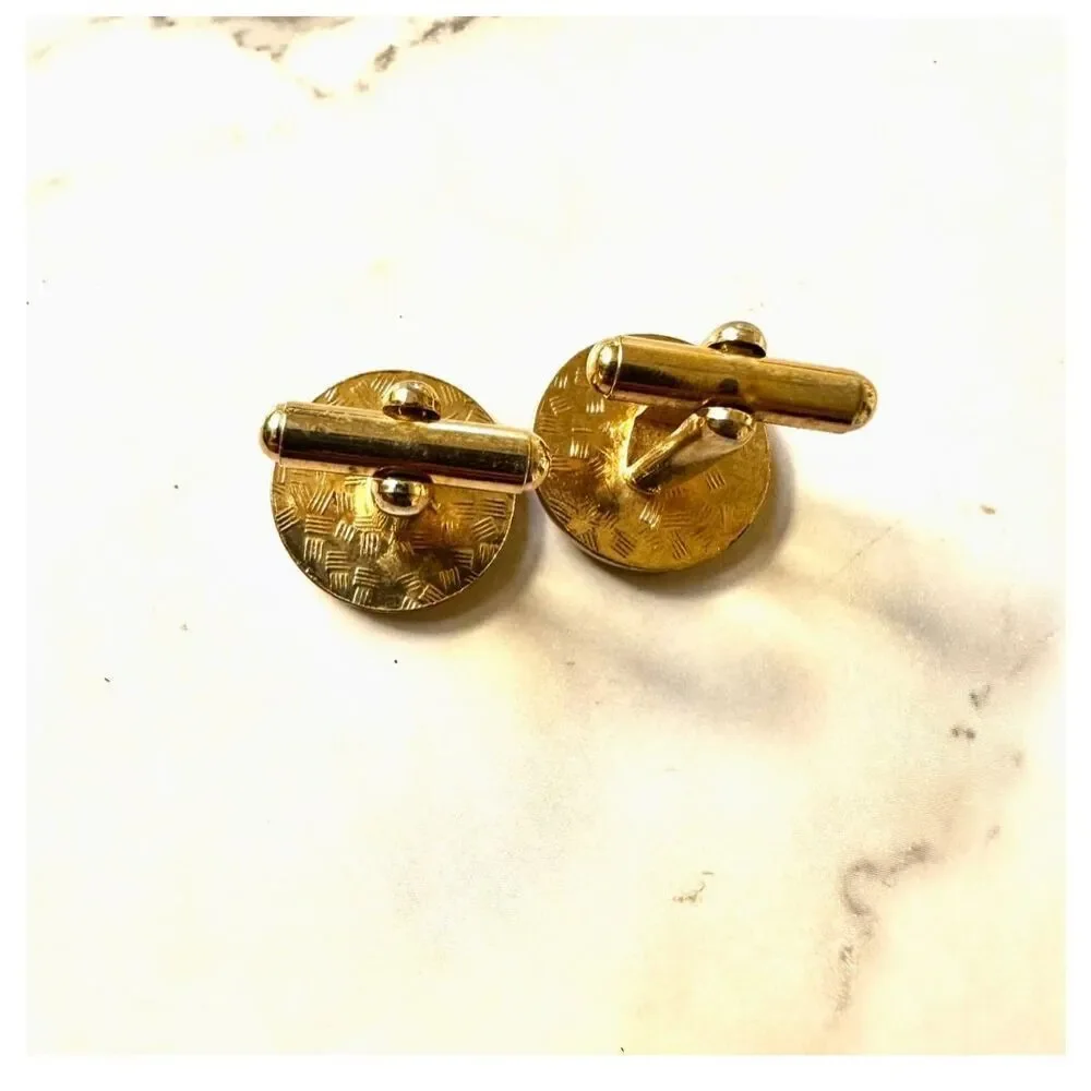 Vintage gold/silver tone vintage flower cufflinks